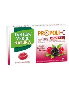 Tantum Verde Natura Frutti di Bosco Integratore Mal di Gola 15 Pastiglie